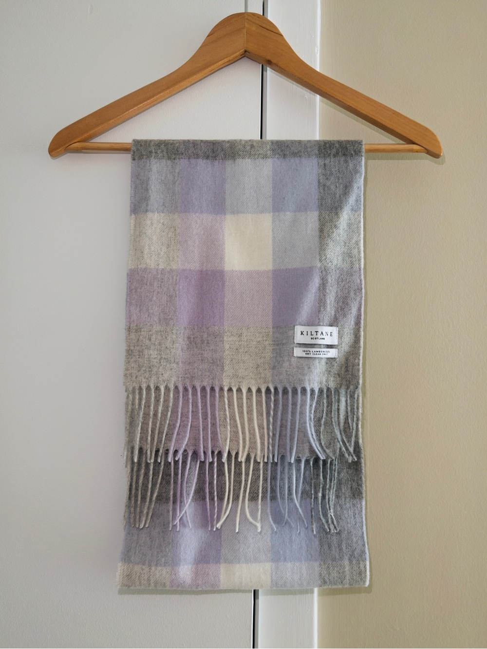 Kiltane 100% Wool Lilac Checked Scarf